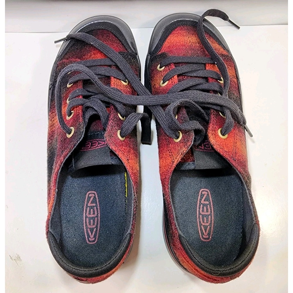 Keen Elsa IV Plaid Wool Shoes Womens 9 Red Black Flannel Flat Skate Sneaker - Picture 12 of 13